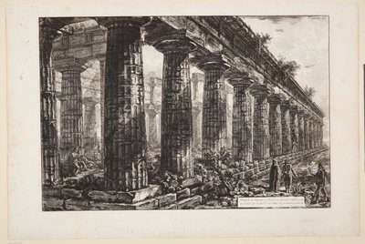 Temple de Neptune à Paestum, vu de profil et représenté à une échelle plus grande que sur la première planche - Giovanni Battista Piranesi