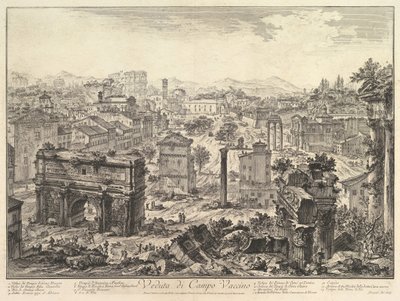 Le Forum Romanum, ou Campo Vaccino, depuis le Capitole, avec l