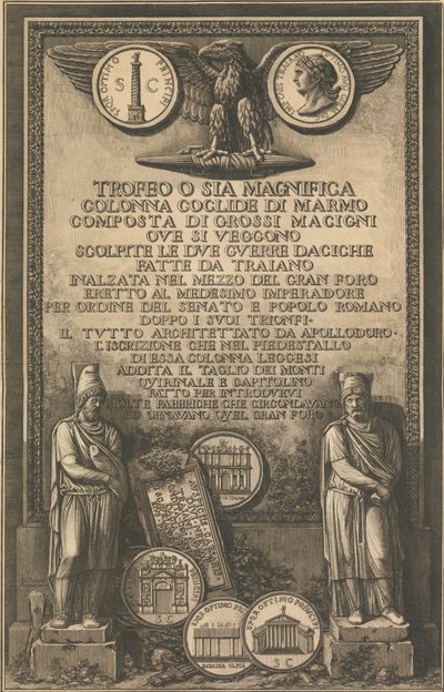 Page de titre avec aigle, pièce montrant l