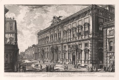 Vue du Palazzo construit sur le Quirinal pour le Secrétaire des Brefs et le Conseil Sacré, de Vedute di Roma - Giovanni Battista Piranesi
