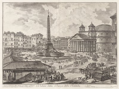 Veduta della Piazza della Rotunda (Vue de la Piazza della Rotonda [avec le Panthéon en arrière-plan]), de Vedute di Roma (Vues de Rome) - Giovanni Battista Piranesi