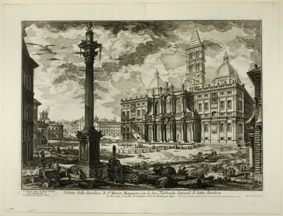 Vue de la basilique de S. Maria Maggiore avec ses deux ailes latérales, de Vues de Rome - Giovanni Battista Piranesi