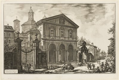 Vue de la basilique de San Sebastiano fuori delle mura sur la voie Appienne, de Vues de Rome - Giovanni Battista Piranesi