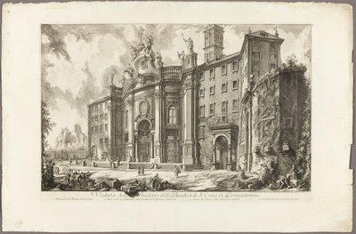 Vue de la façade de la basilique de S. Croce in Gerusalemme [la Sainte-Croix de Jérusalem], de Vues de Rome - Giovanni Battista Piranesi