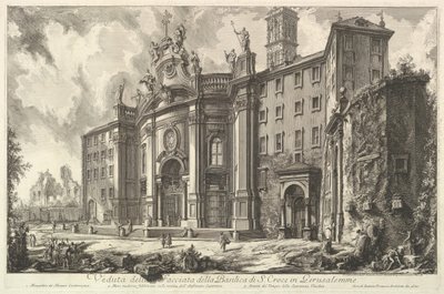 Vue de la façade de la basilique de S. Croce in Gerusalemme [la Sainte-Croix de Jérusalem], vers 1750 - Giovanni Battista Piranesi
