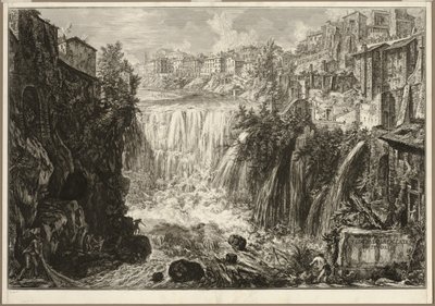 Vue de la grande cascade à Tivoli, de Vues de Rome - Giovanni Battista Piranesi