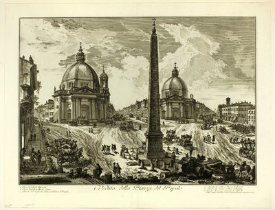 Vue de la Piazza del Popolo, des Vues de Rome - Giovanni Battista Piranesi