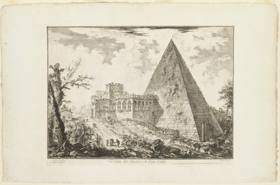 Vue du tombeau pyramidal de Cestius, de Vues de Rome - Giovanni Battista Piranesi