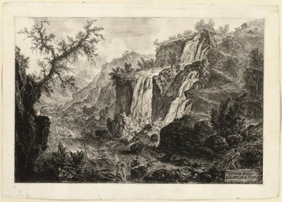 Vue de la petite cascade et des rapides, Tivoli, des Vues de Rome - Giovanni Battista Piranesi