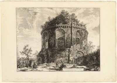 Vue du soi-disant Tempio della Tosse (Temple de la Toux) sur la Via Tiburtina à un mile de Tivoli, de Vues de Rome - Giovanni Battista Piranesi