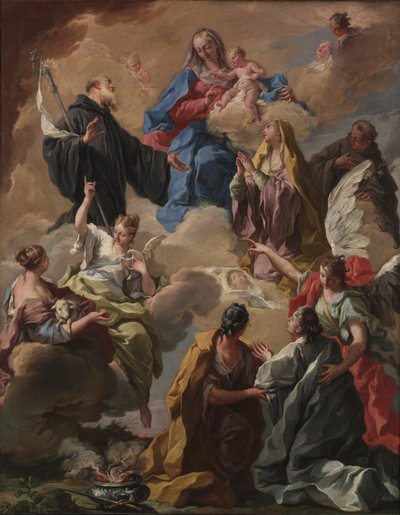 Saints présentant une femme dévote à la Vierge et l