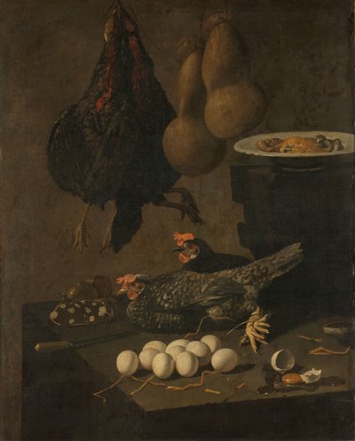 Nature morte avec poulets et œufs - Giovanni Battista Recco