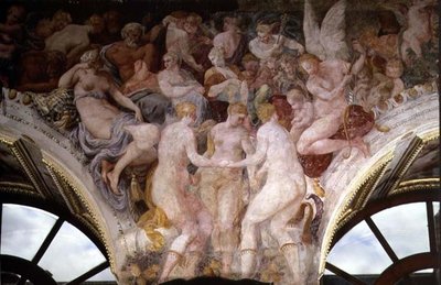 Déesses dansantes, détail du schéma décoratif dans la Galerie de François Ier - Giovanni Battista Rosso Fiorentino