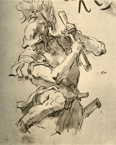 Soldat levant le bras pour frapper, milieu du 18ème siècle, 1928 - Giovanni Battista Tiepolo