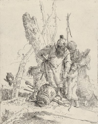 Deux astrologues et un garçon, des Scherzi - Giovanni Battista Tiepolo