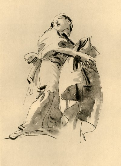 Femme se penchant vers la droite mais regardant en haut, milieu du 18e siècle, 1928 - Giovanni Battista Tiepolo