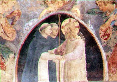 Christ accueillant deux frères dominicains, lunette (détail) - Giovanni Battista Vanni