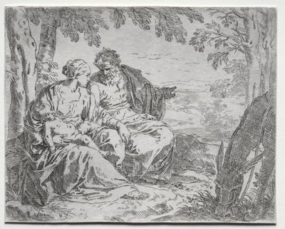 Repos pendant la fuite en Égypte - Giovanni Benedetto Castiglione