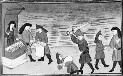 Décaméron, Biondello montre les lamproies à Ciacco ; Filippo attaque Biondello ; Ciacco et Biondello se réconcilient. Neuvième journée, nouvelle 8 - Giovanni Boccaccio