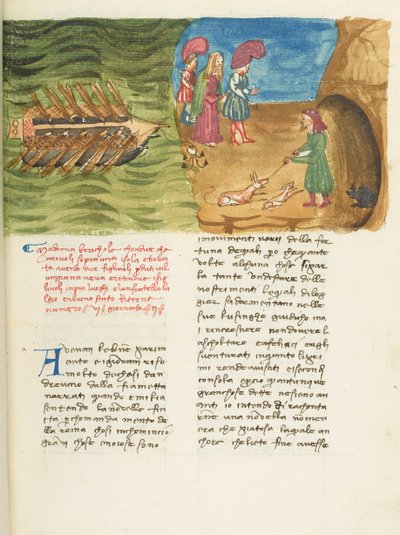 Décaméron, Béritola - Corrado II di Villafranca découvrant Beritola , Deuxième journée, nouvelle 6. - Giovanni Boccaccio