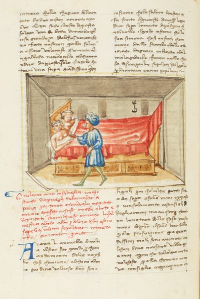 Décaméron, Le passé ; Girolamo Sighieri dans la chambre de Salvestra, Quatrième journée, nouvelle 8. - Giovanni Boccaccio