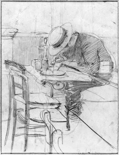Paul César Helleu à une table dans un café - Giovanni Boldini