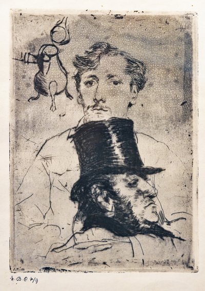 Portrait de Rodenbach (eau-forte et pointe sèche) - Giovanni Boldini