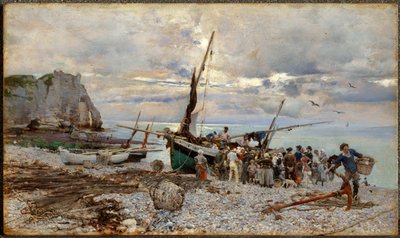 Le retour des bateaux de pêche, Étretat - Giovanni Boldini