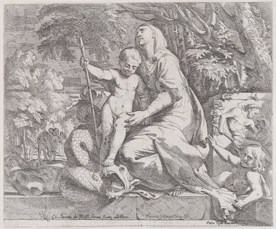 Allégorie du repos pendant la fuite en Égypte, 1650-55 - Giovanni Cesare Testa