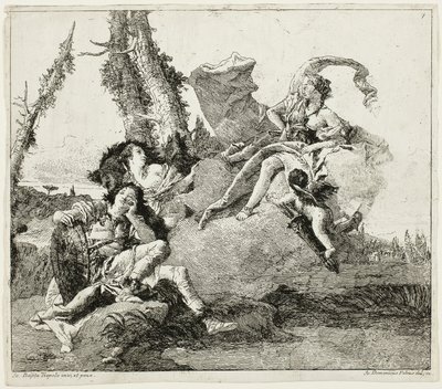Armida rencontre le Renaud endormi - Giovanni Domenico Tiepolo
