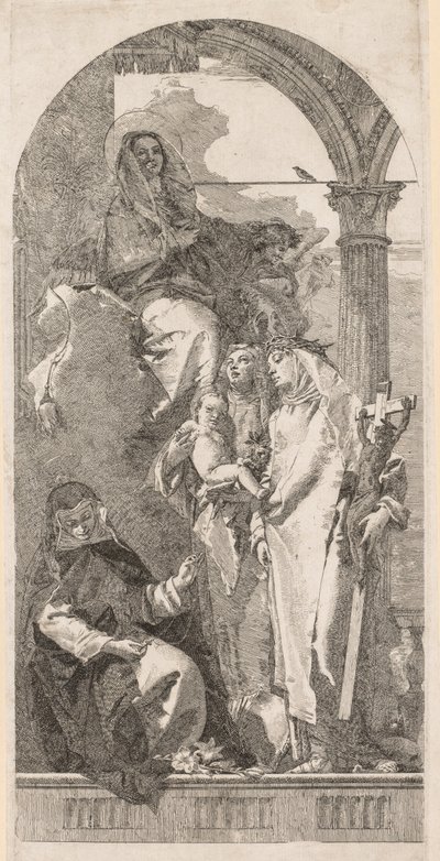 Madonna avec les Saintes Agnès, Catherine et Rosa - Giovanni Domenico Tiepolo