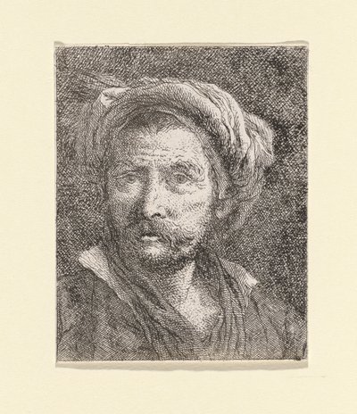 Vieil homme avec turban, de la Raccolta di Teste (Collection de têtes) - Giovanni Domenico Tiepolo