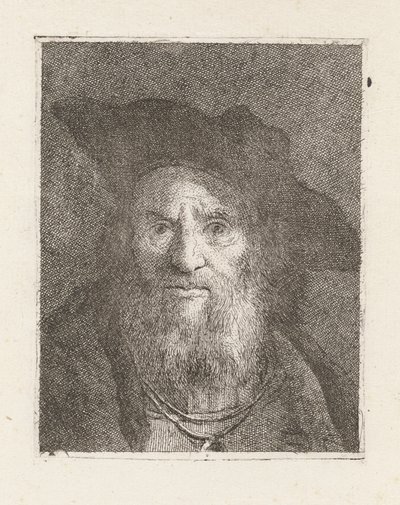 Vieil homme avec un chapeau, de la Raccolta di Teste (Collection de têtes) - Giovanni Domenico Tiepolo