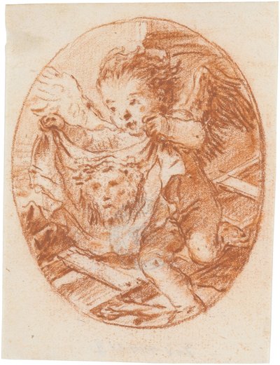 Putto mit Schweißtuch der Veronika und den Leidenswerkzeugen - Giovanni Domenico Tiepolo