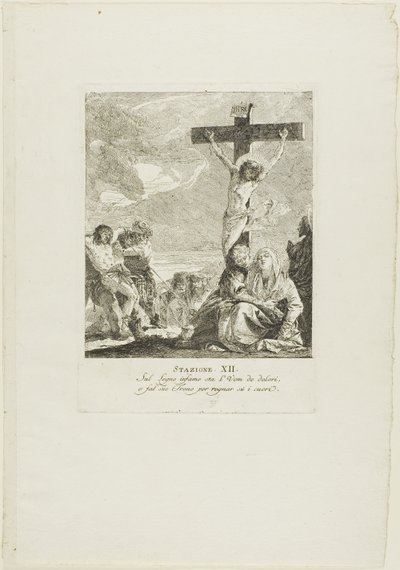La crucifixion, planche douze du chemin de croix - Giovanni Domenico Tiepolo