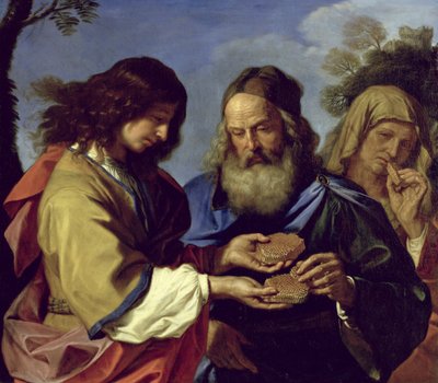 Samson offrant un rayon de miel à ses parents - Giovanni Francesco Barbieri