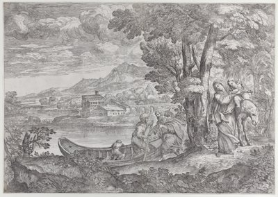 Paysage avec la fuite en Égypte - Giovanni Francesco Grimaldi