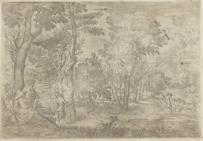 Paysage avec nymphes et satyres - Giovanni Francesco Grimaldi
