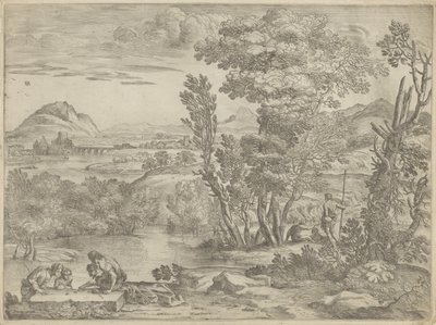 Paysage avec quatre joueurs de dés - Giovanni Francesco Grimaldi