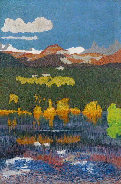 Panorama de Flims. Triptyque, panneau de gauche - Giovanni Giacometti