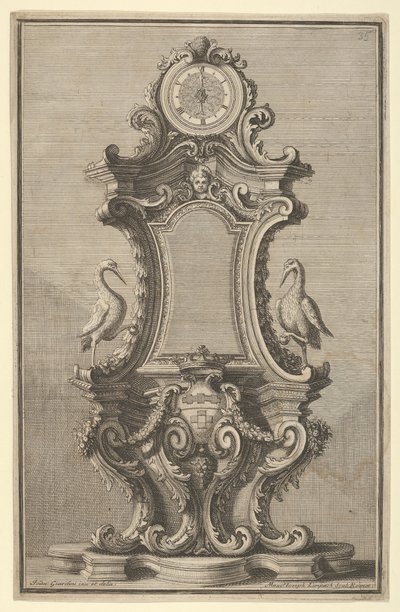Design pour une horloge, de Disegni Diversi, 1714 ou 1750. - Giovanni Giardini