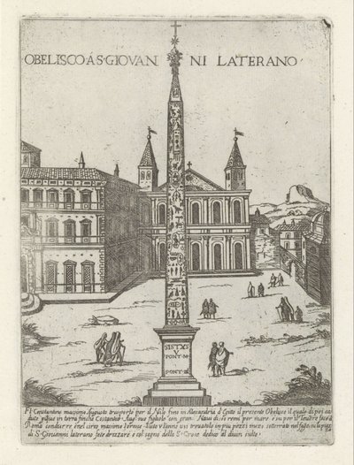 Obélisque du Latran derrière Saint-Jean-de-Latran à Rome - Giovanni Maggi