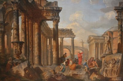 Ruines romaines avec un prédicateur - Giovanni Paolo Panini