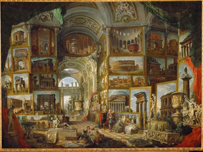Galerie de vues de la Rome antique, painted … - Giovanni Paolo Pannini or Panini