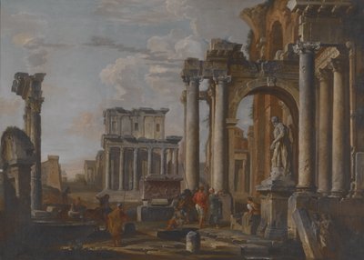 Ruines avec le temple d
