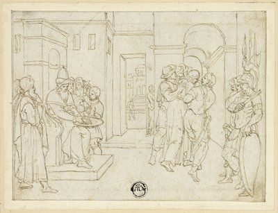Pilate se lavant les mains, avec le Christ emmené - Giovanni da Bologna