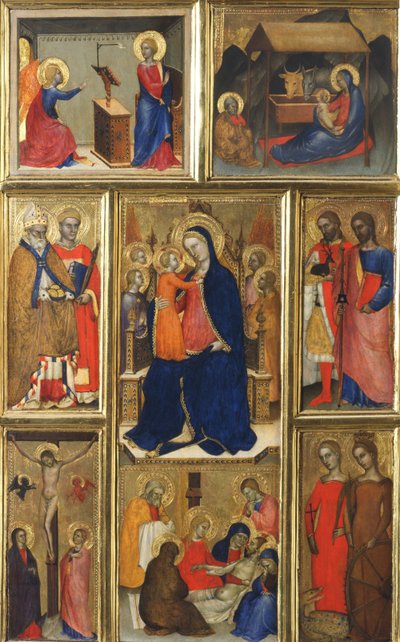 Polyptyque : Vierge Marie avec Enfant et Saints - Giovanni da Milano