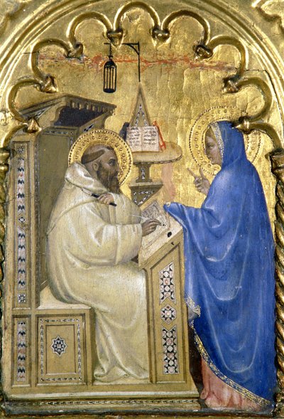 La Vierge apparaissant à Saint Bernard, (détail) - Giovanni da Milano