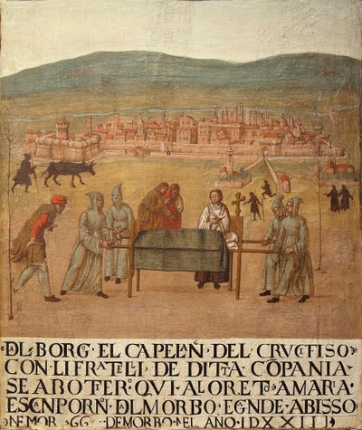 Pèlerinage de la Compagnia del Crocifisso à Loreto, première moitié du XVIe siècle - Giovanni del Leone