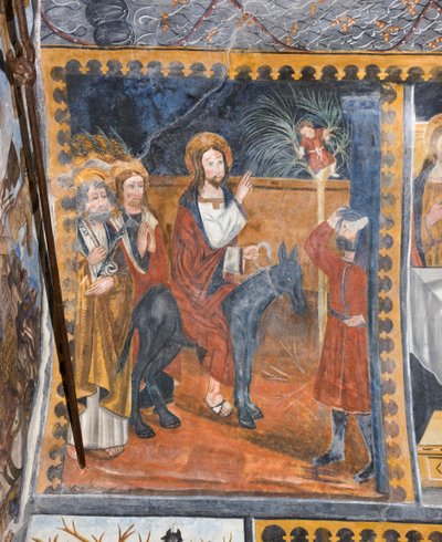Histoires du Christ : Entrée de Jésus à Jérusalem accueilli avec des branches de palmier - Giovanni di Cherasco Botoneri
